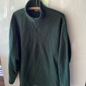 Mens Prospirit fleece dark green pullover with zipper, size Large